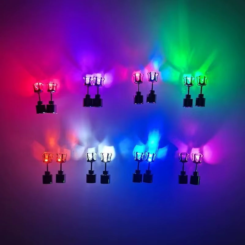 1/5Pair LED Earring Bar Club Glowing Earring Girl Women Ear Accessories Light up Bling Ear Stud Gogo Dance Fashion Jewelry