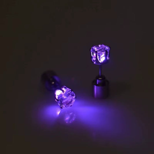 1/5Pair LED Earring Bar Club Glowing Earring Girl Women Ear Accessories Light up Bling Ear Stud Gogo Dance Fashion Jewelry