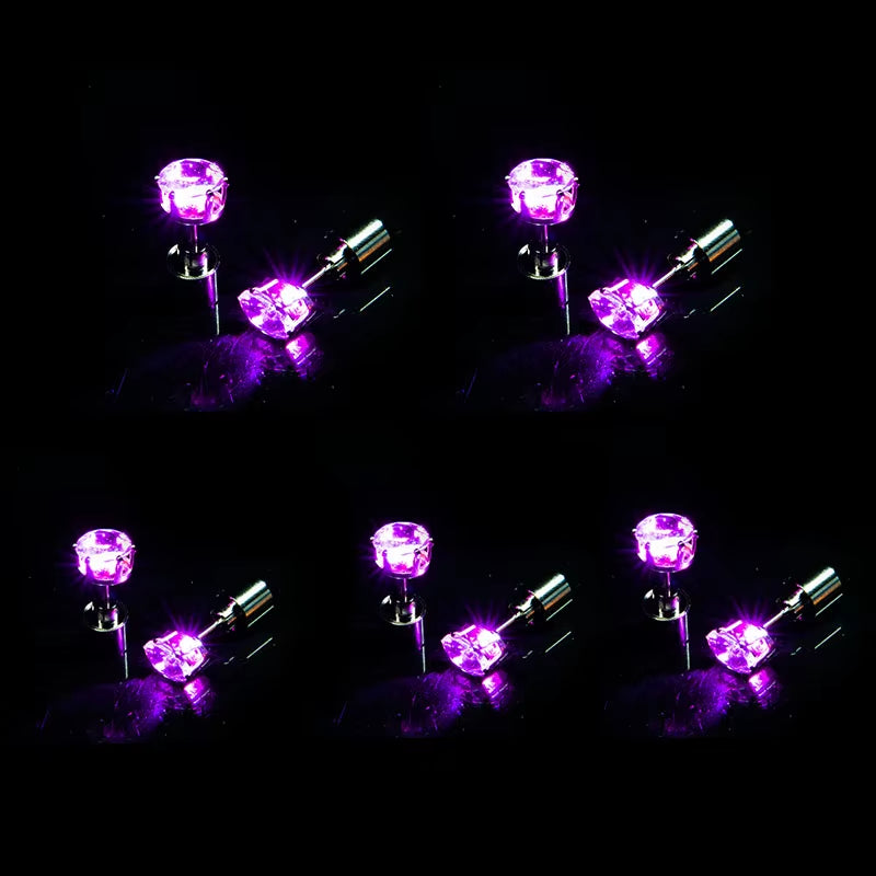 1/5Pair LED Earring Bar Club Glowing Earring Girl Women Ear Accessories Light up Bling Ear Stud Gogo Dance Fashion Jewelry