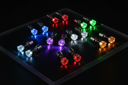 Colección de pendientes LED en múltiples colores neón
